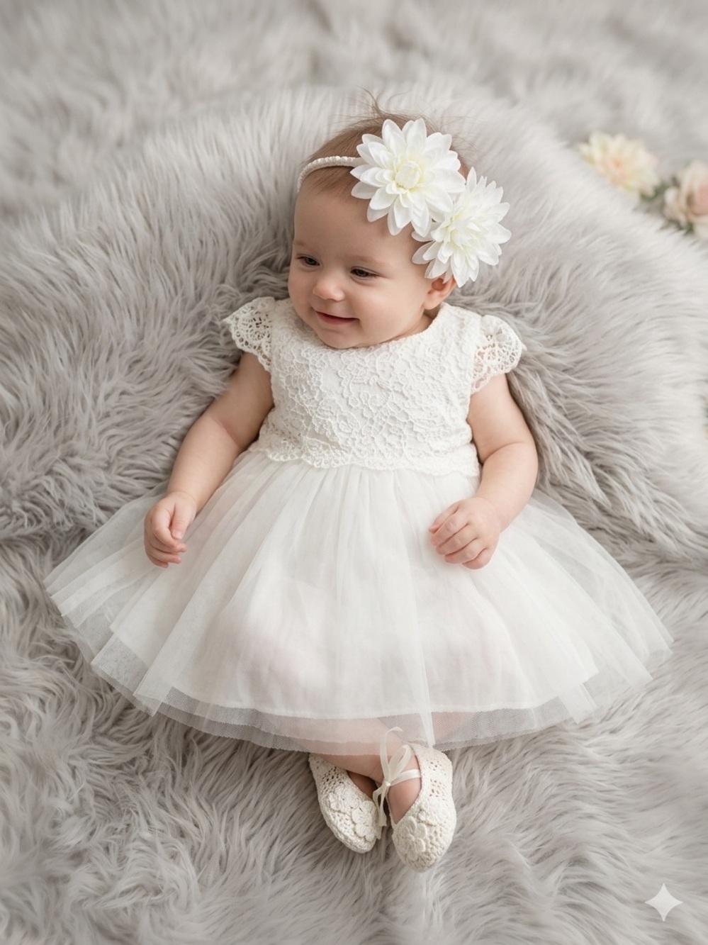 Baby Girl Formal Baptism/Wedding Outfit GeorgeLace Dress Vintage H&M Flats ASIS